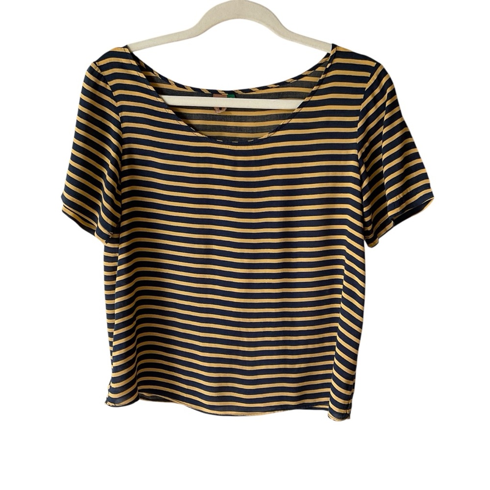 Farm Rio Striped Viscose Short Sleeve Tee Size P/US XS/S